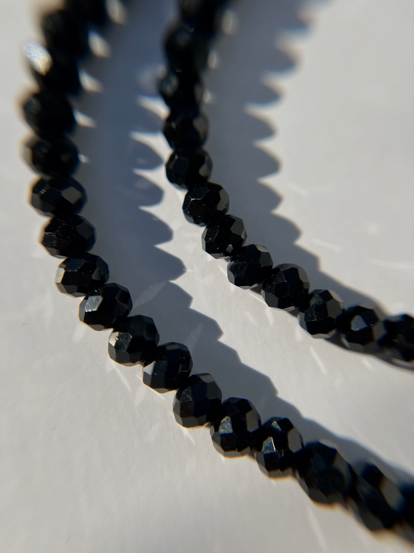 Black Crystals Necklace 6mm