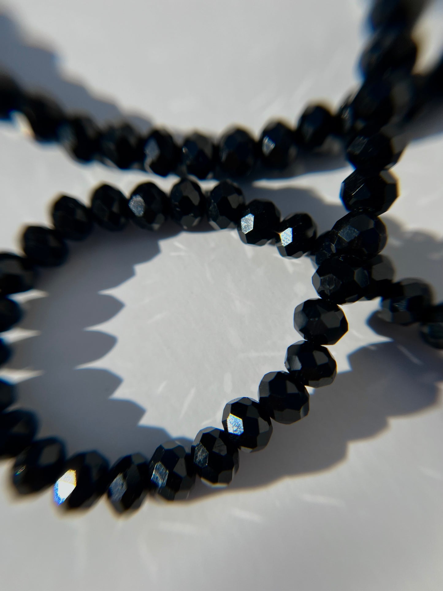 Black Crystals Necklace 6mm