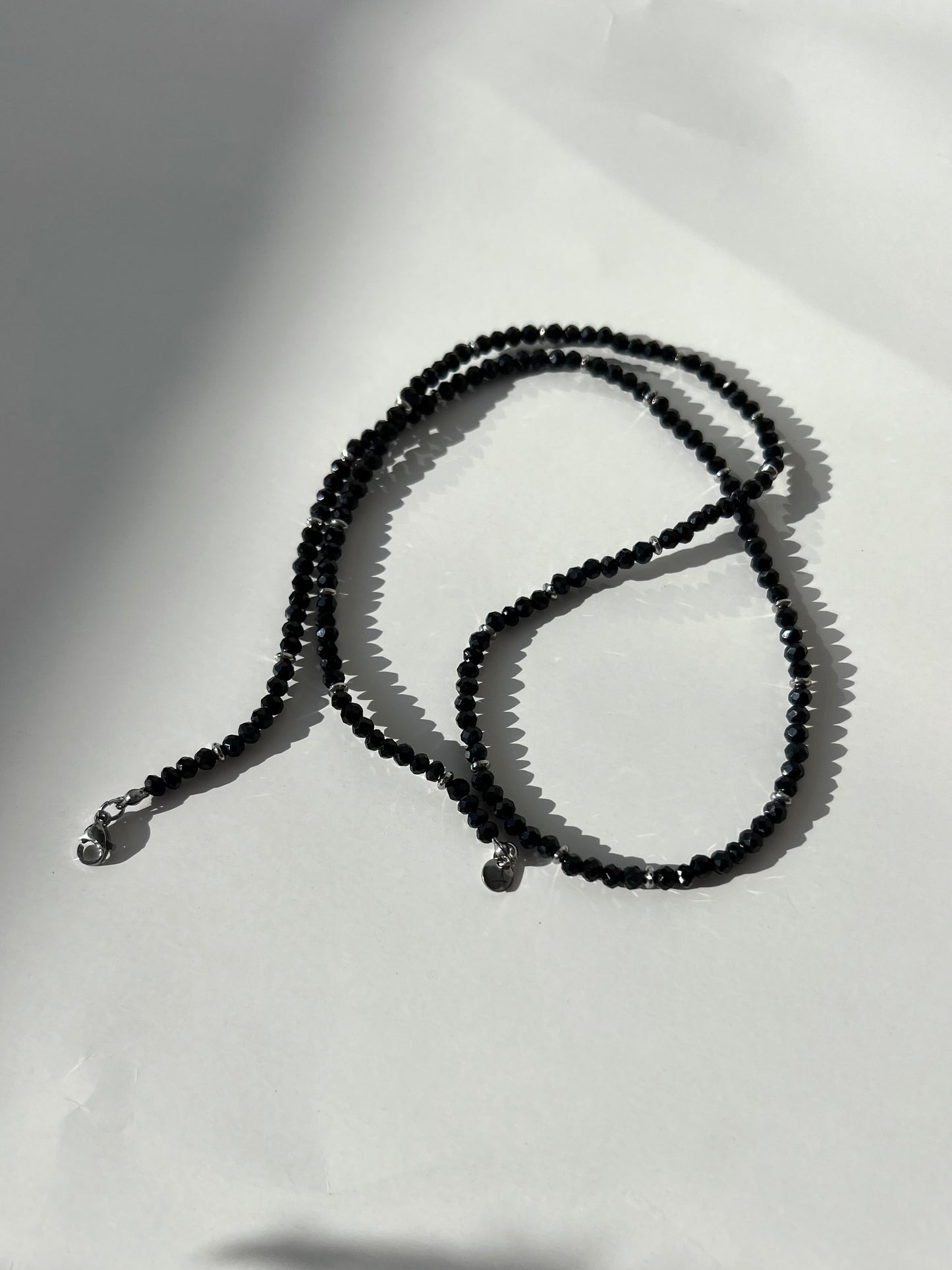 Black Crystal Necklace 4mm