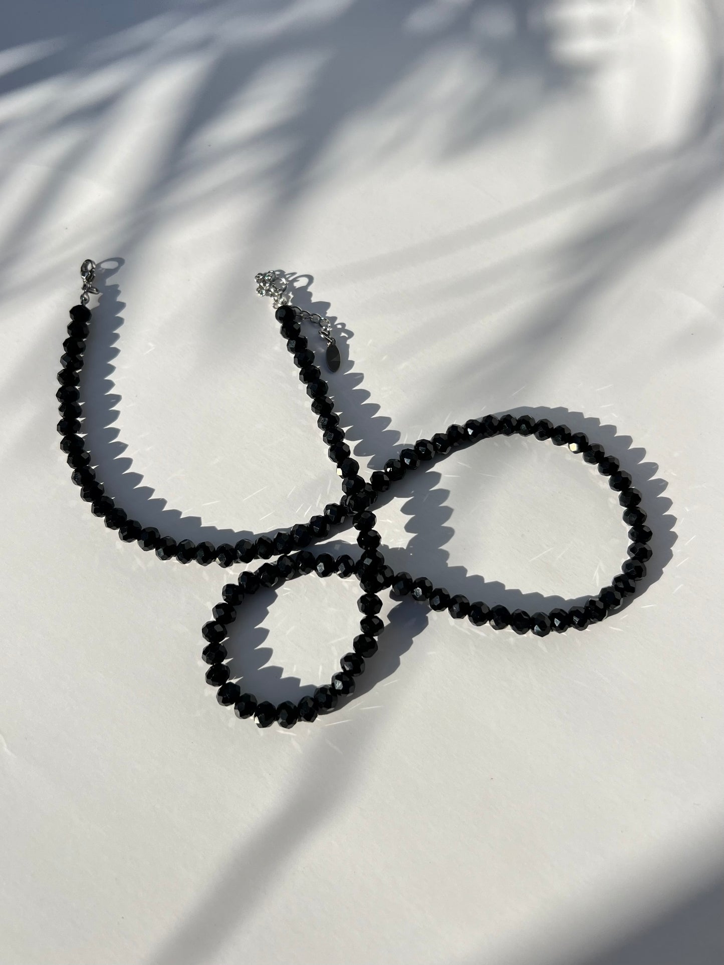 Black Crystals Necklace 6mm