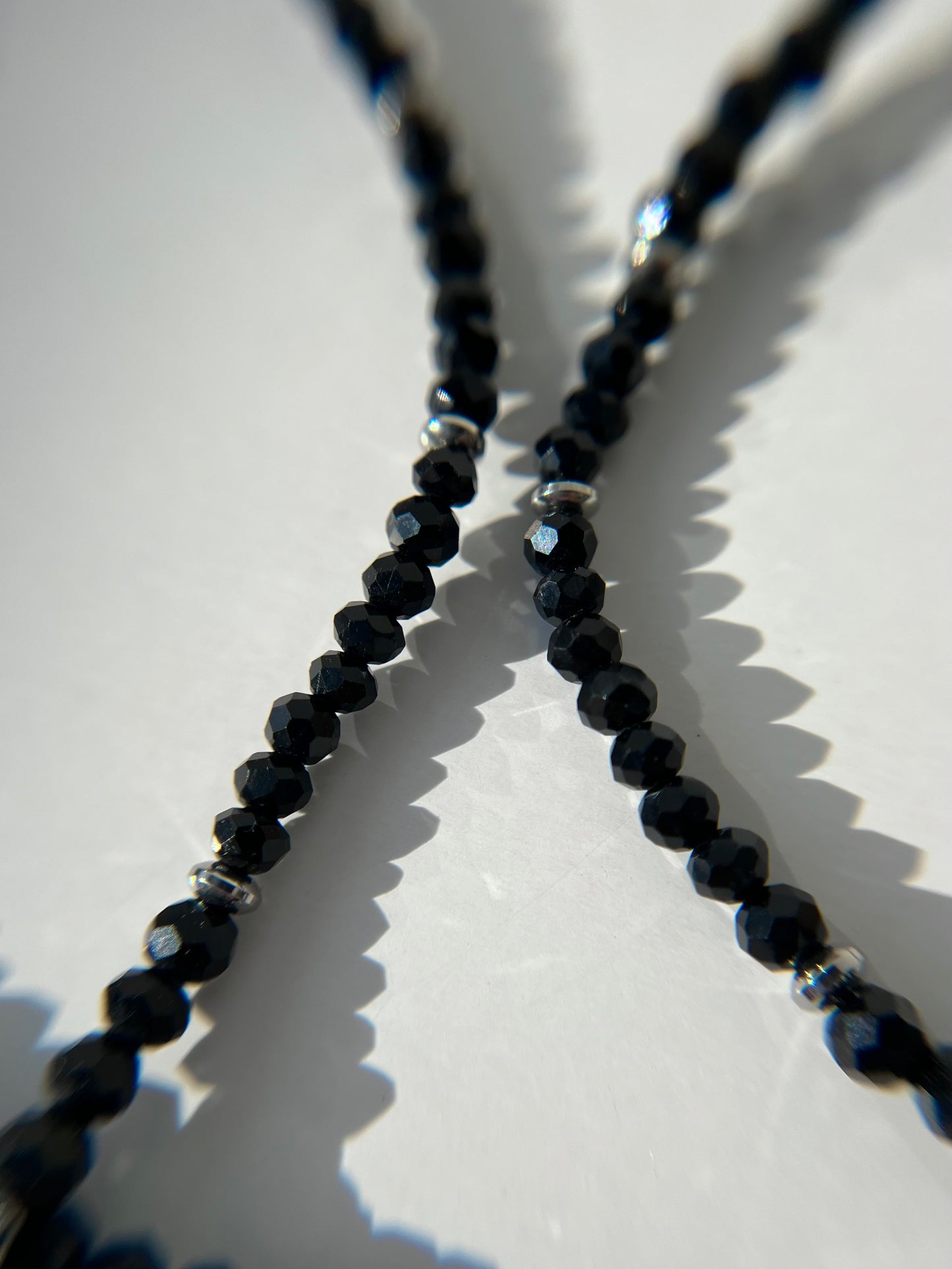 Black Crystal Necklace 4mm