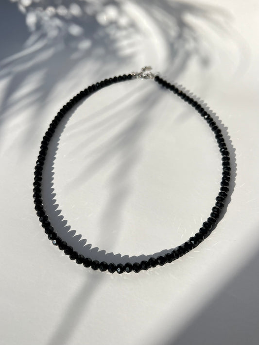 Black Crystals Necklace 6mm